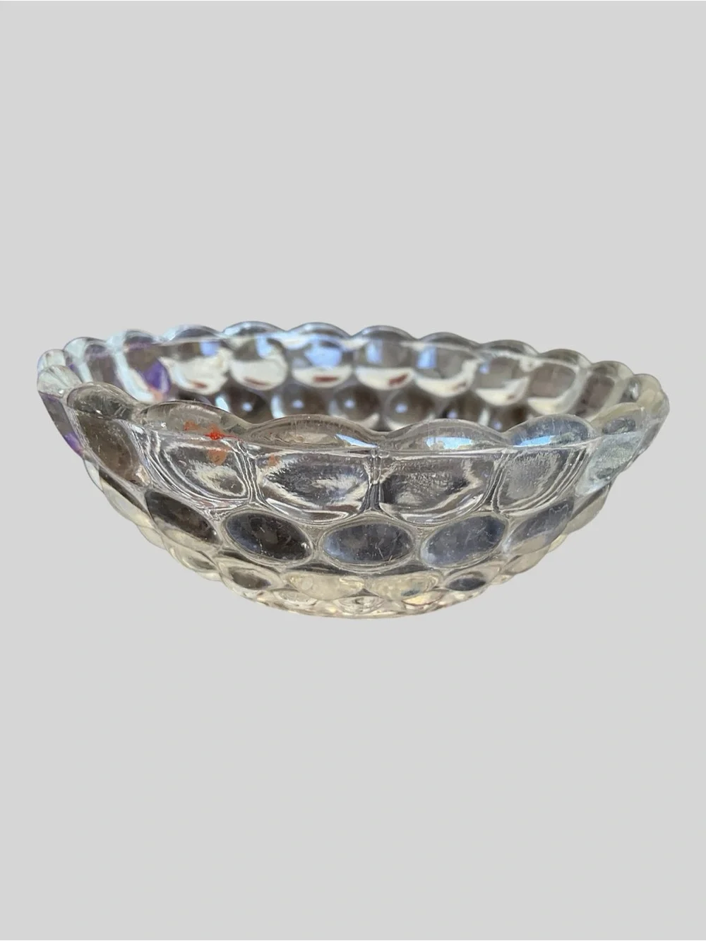 2 Vintage Clear Glass Bowls Indiana Glass Diamond Point Anchor Hocking Bubble